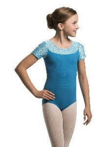 Girls Cap Sleeves with Mosaic Mesh - AW114MS G