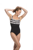 Square Neck with Harlequin Print - AW102HQ