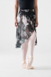 25" Long Wrap Skirt in Ice Flower Print Mesh - AW512CF