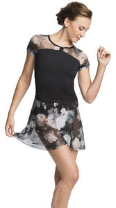 15" Wrap Skirt in Ice Flower Print Mesh - AW501CF